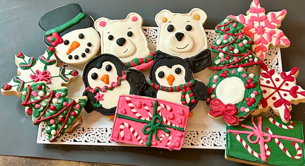 Holiday Themed Sugar Decorated Cookies