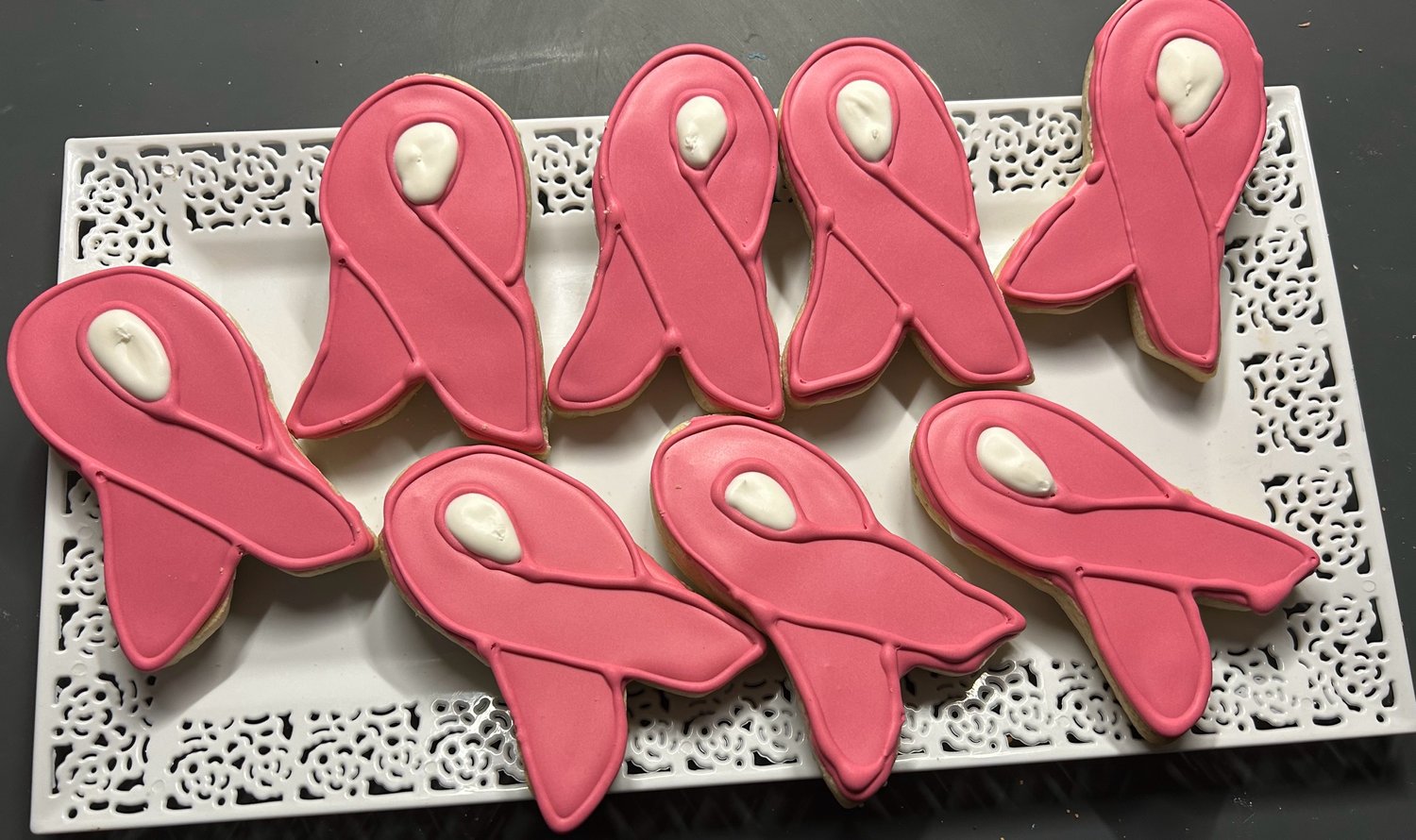 Cancer Awareness Ribbons Decorated Cookies