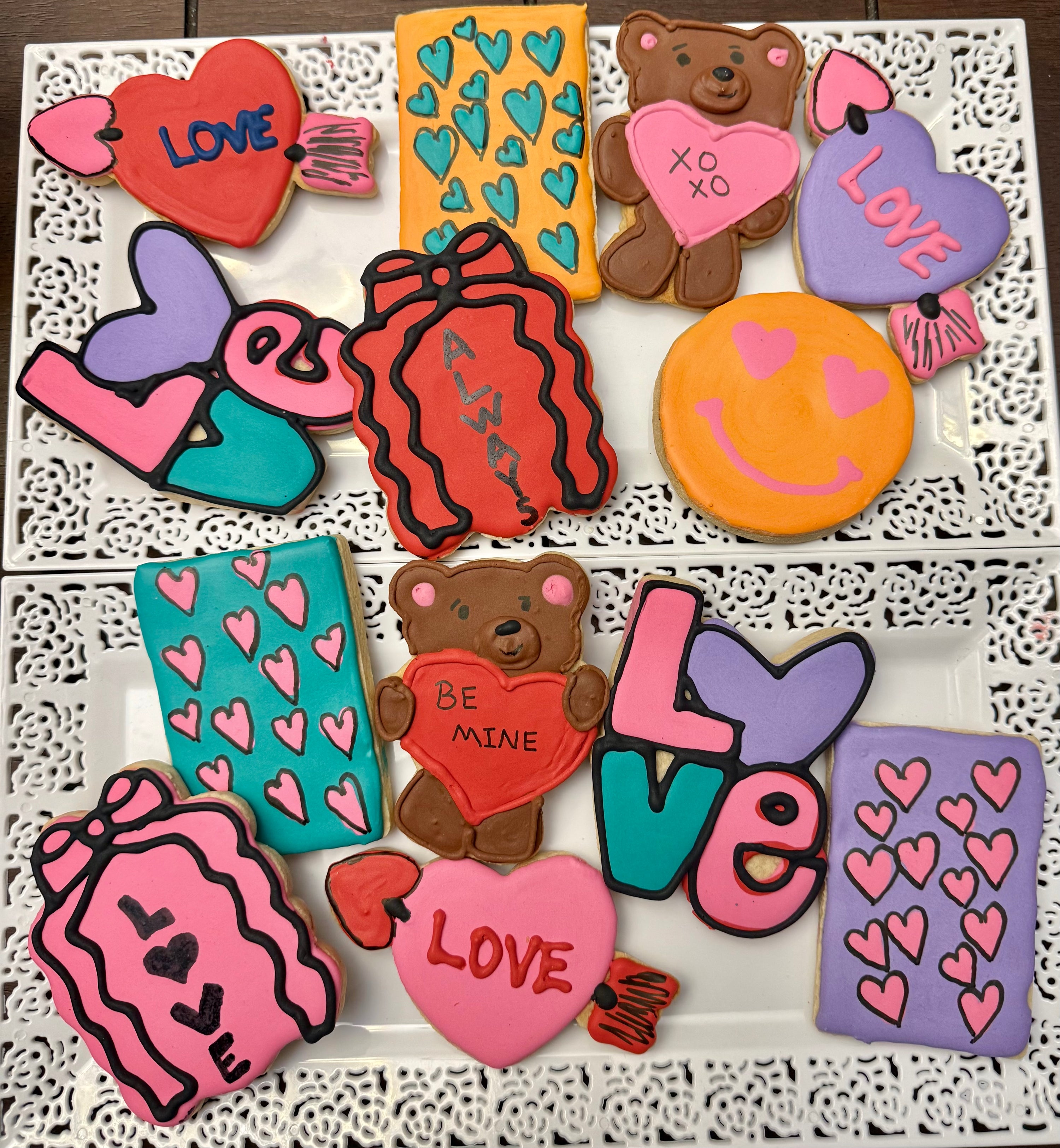 Holiday Themed Sugar Decorated Cookies