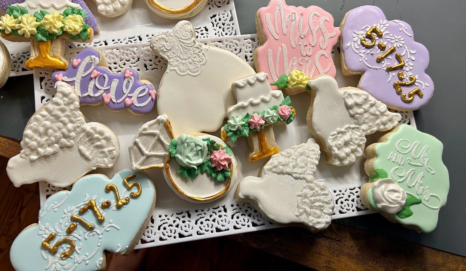 Engagement and Wedding Decorated Cookies
