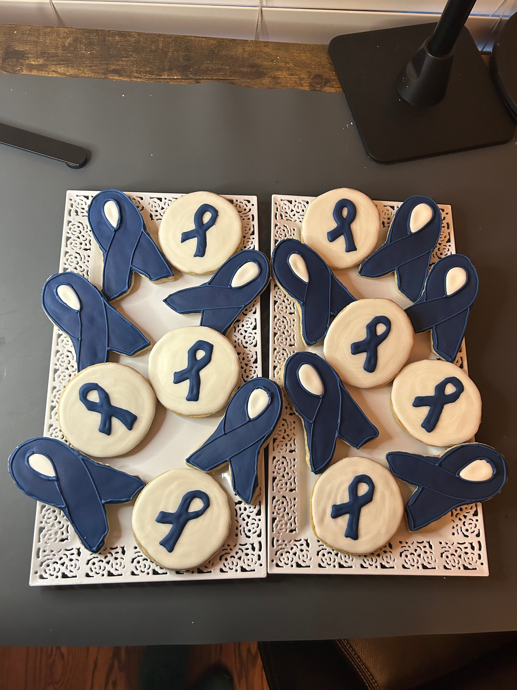 Cancer Awareness Ribbons Decorated Cookies